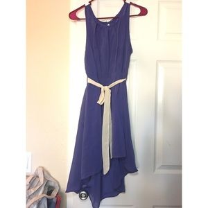 Vintage Purple Chiffon Sleeveless High Low Dress
